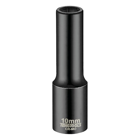 Teng Tools 10MM 1/2 Inch Drive ANSI 6 Point Metric Deep Chrome Molybdenum Impact Socket 920610AN